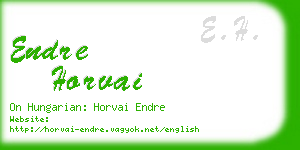endre horvai business card